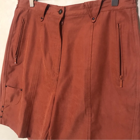 SALE ✨ Jamie Sadock Womens Size 14 Rustic Orange Solid Golf Shorts - Picture 3 of 10